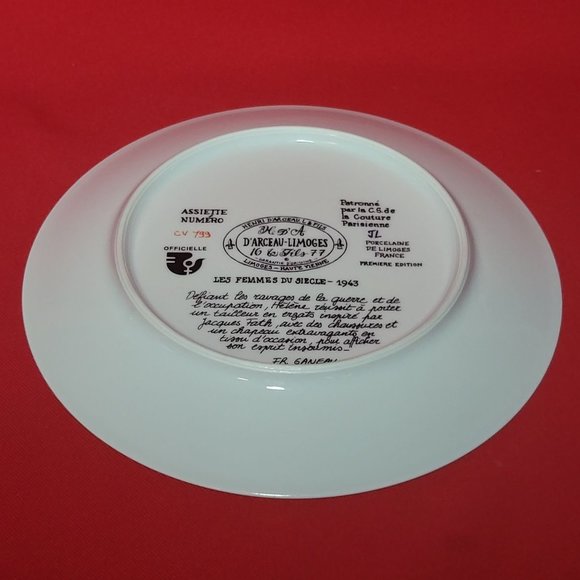 VTG 1978 D’Arceau Limoges Collectors Plate Helene l Intrepide La Mode á Tout Pri - Picture 5 of 10